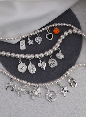 NNU 小众设计S925纯银迷你精致小吊坠baby珍珠项链单坠银饰配件