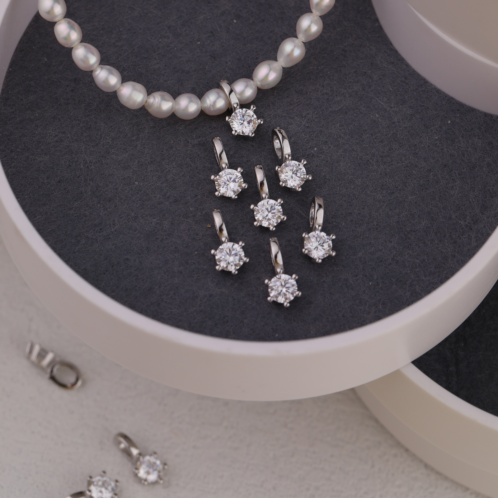 NNU六爪钻锆石吊坠S925银高级感INS简约百搭女项链坠可拆卸挂坠