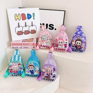 拉布布卡通儿童包包新款时尚潮男女孩韩系胸包男童宝宝外出斜挎包