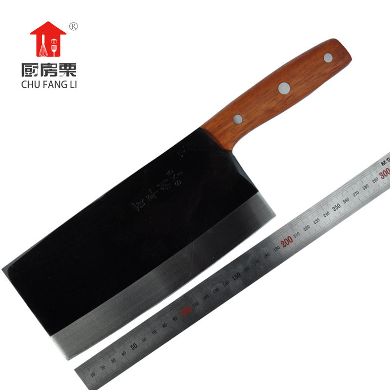 百年利黑色厨师刀桑刀 名厨碳钢sk-2 铁桑刀 厨师用铁菜刀