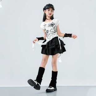 快乐崇拜自由自在一起跳舞吧女孩儿童串烧尊巴阿萨舞蹈表演出服装