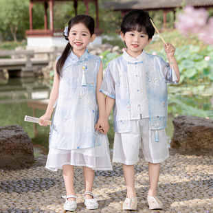 玉盘繁花小城谣声声慢胭脂妆桃花笑幼儿童学生合唱舞蹈表演出服装