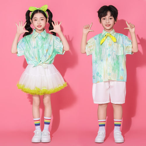 六一儿童啦啦队演出服套装幼儿园