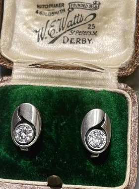 KL耳扣北欧丹麦Karl Laine代表通体925银阿呆时期白水晶古典极简