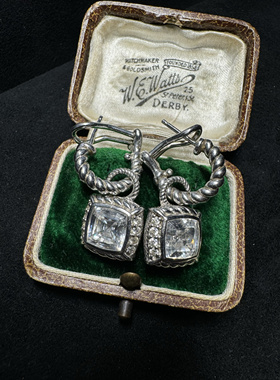 古董设计通体925银耳环复古女礼物银银耳坠judith8华丽麻花扭纹