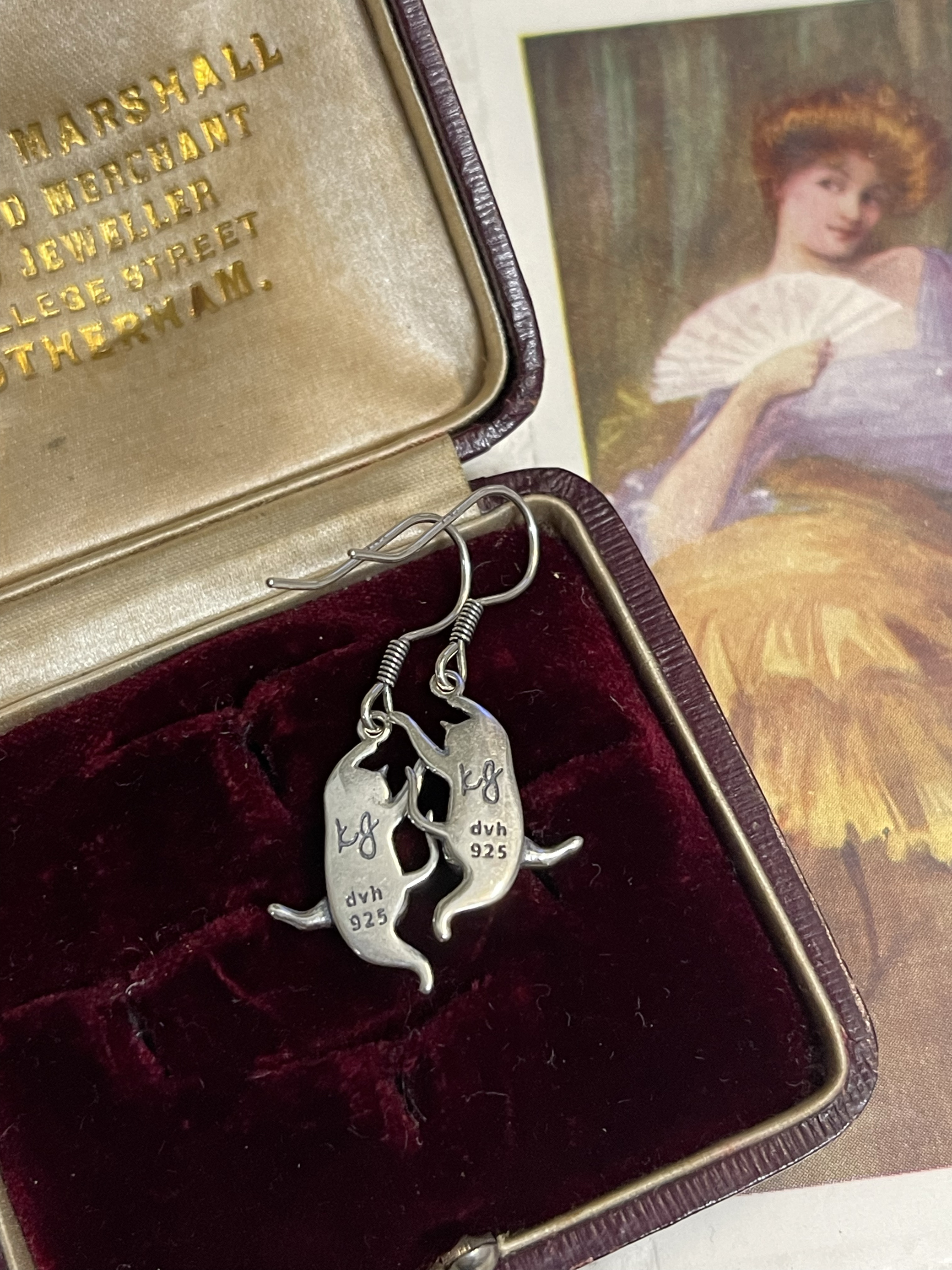 古董设计师银耳环vintage意大利