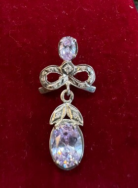 pasttimes乔治滚珠边通体925银紫水吊坠别致银吊坠美好时代设计师