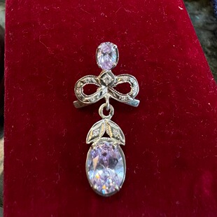 pasttimes乔治滚珠边通体925银紫水吊坠别致银吊坠美好时代设计师