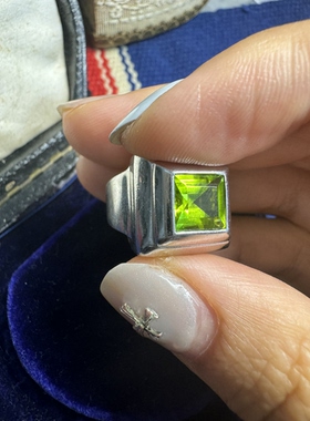 薄荷曼波绿指环925银戒指治愈翠绿轻奢戒指环荧光绿控独特审美