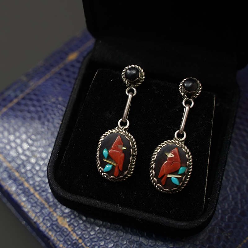 古董925银女碎石拼接古董设计