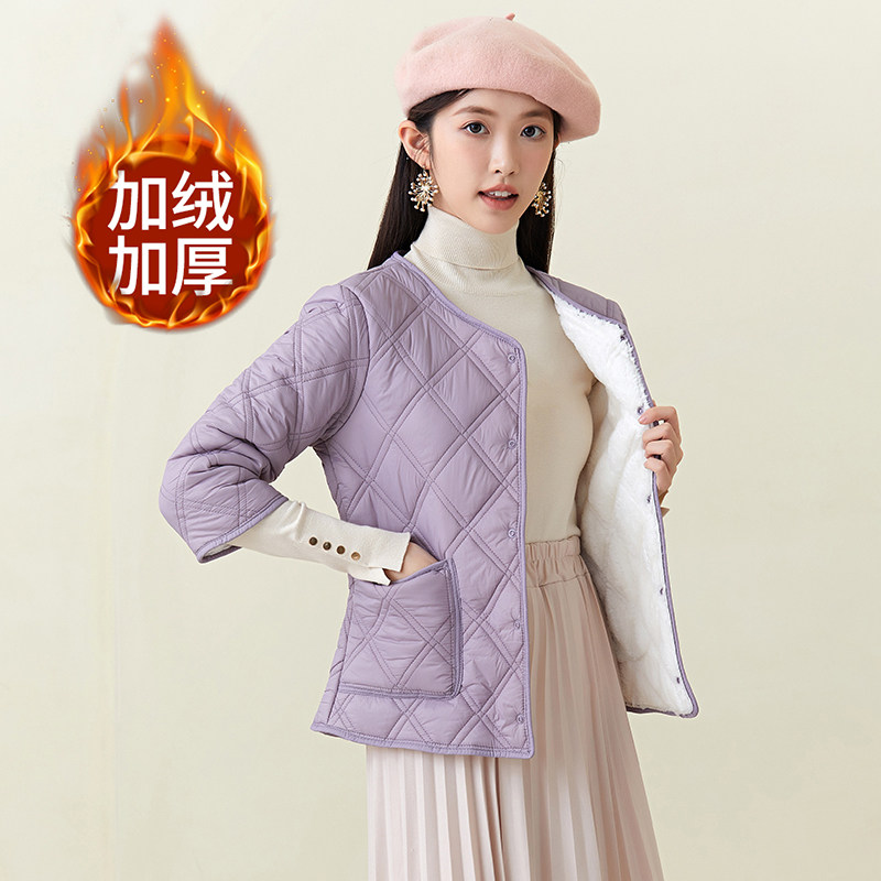短款小棉袄衫宣百搭修身
