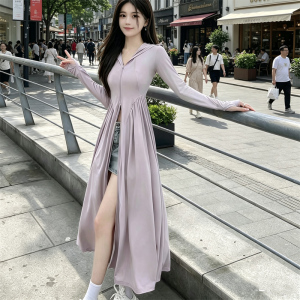 2026新款夏季防晒衣女透气防晒长裙户外长款冰丝防晒服轻薄连衣裙