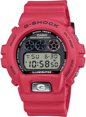 代购卡西欧男士腕表夜光闹钟计时背光红色树脂带防水金属按钮