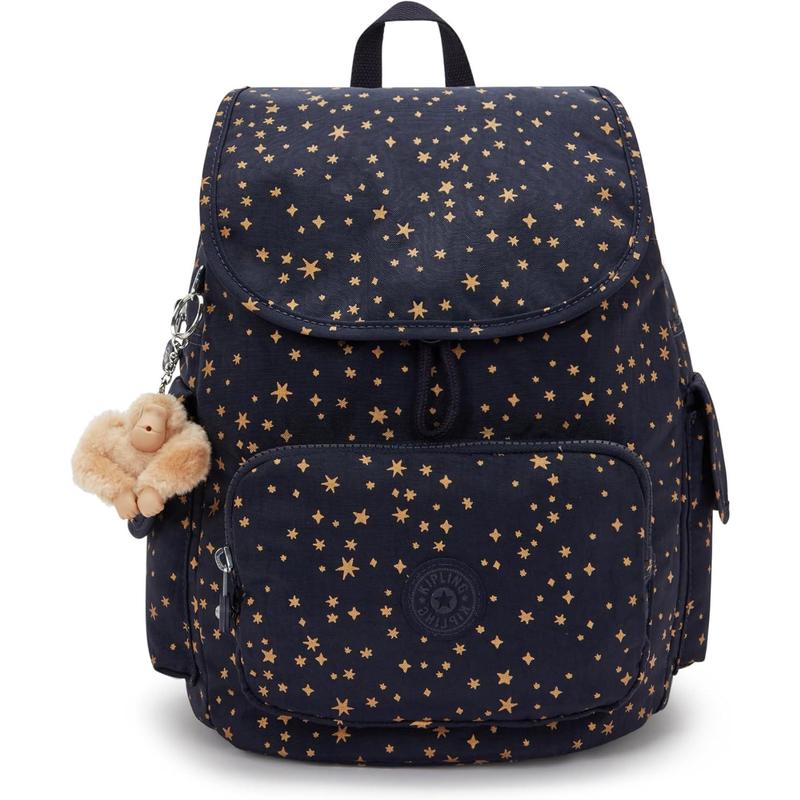 代购Kipling女士双肩包多隔层设计磁吸闭合抽绳收口可调节背带