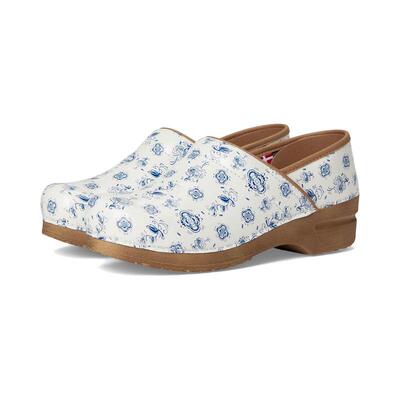 代购Sanita女士拖鞋透气软底缓震人体工学鞋床圆头低跟印花图案