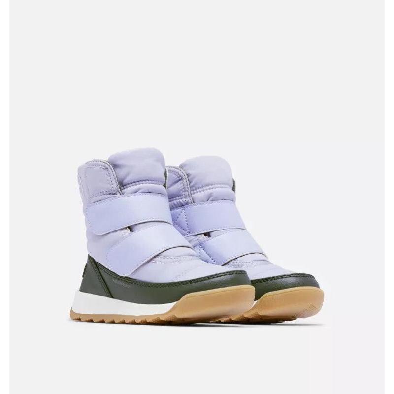 SOREL儿童雪地靴防水保暖防滑耐磨紫色高帮魔术贴加绒冬季出行