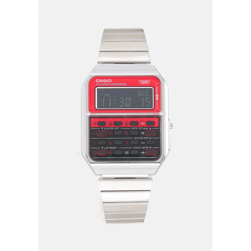 卡西欧男士腕表计时闹钟日期秒表金属钢带防水银色商务日常手表