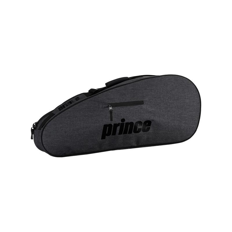 Prince王子网球包容纳三支球拍内置网袋前袋收纳可调节肩带灰色