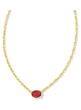 代购Kendra Scott女士项链优雅精致闪耀时尚金色红色椭圆形水晶