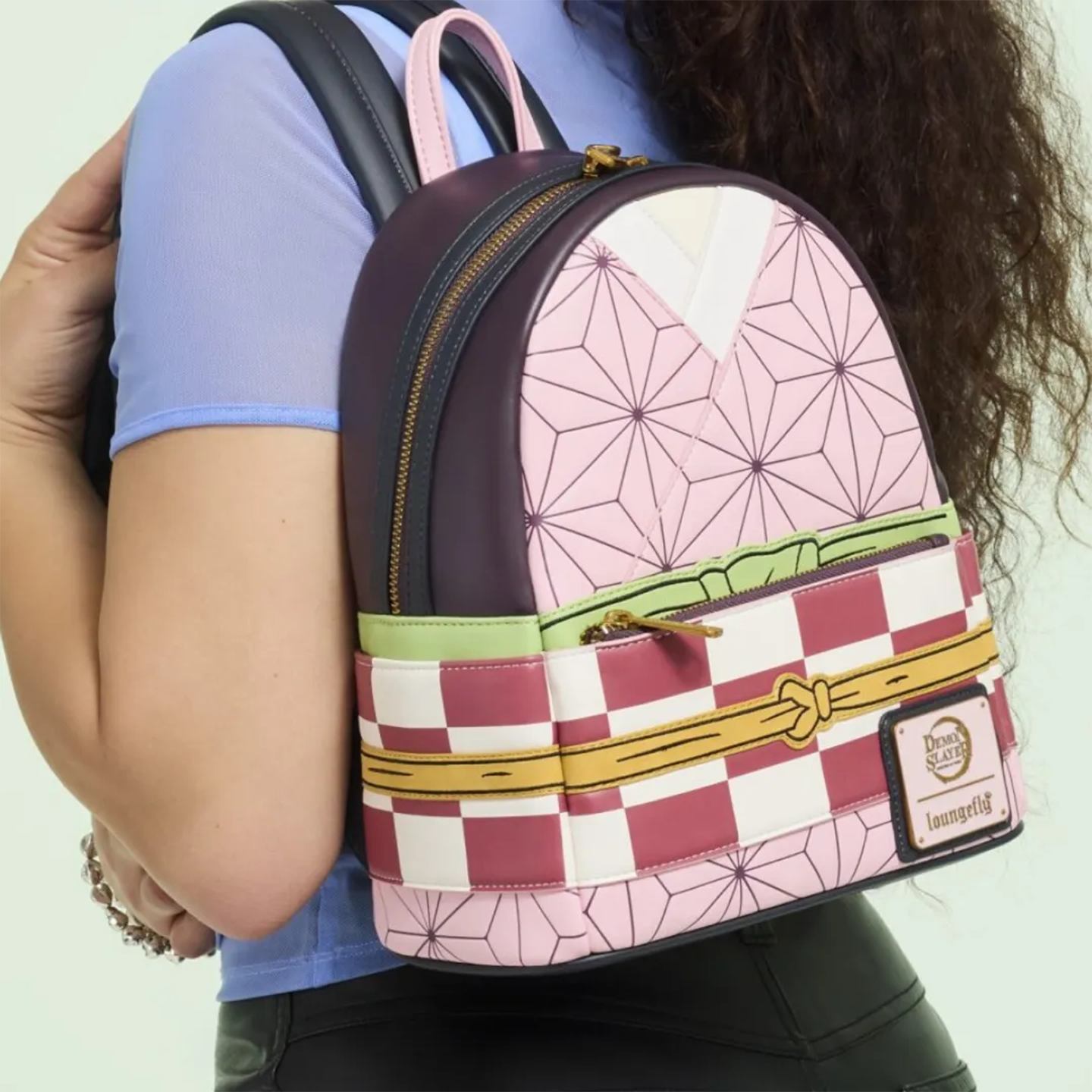 代购Loungefly Demon Slayer Nezuko鬼灭之刃联名款祢豆子双肩包