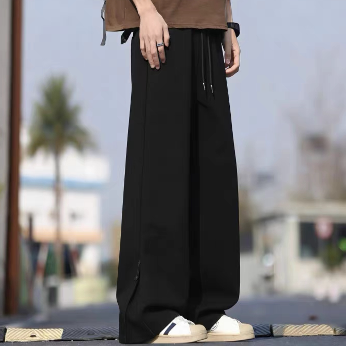 休闲西服裤子男款春秋垂感2026新款高级感阔腿冬季男士宽松直筒裤