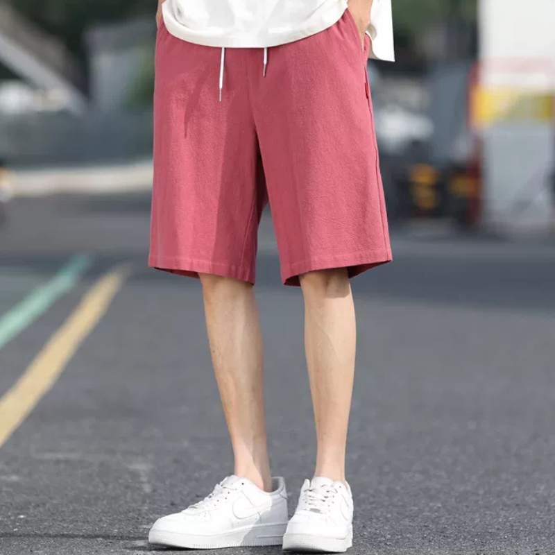 中国风短裤男夏薄宽松棉麻五分裤子休闲时尚中式潮沙滩中裤大裤衩