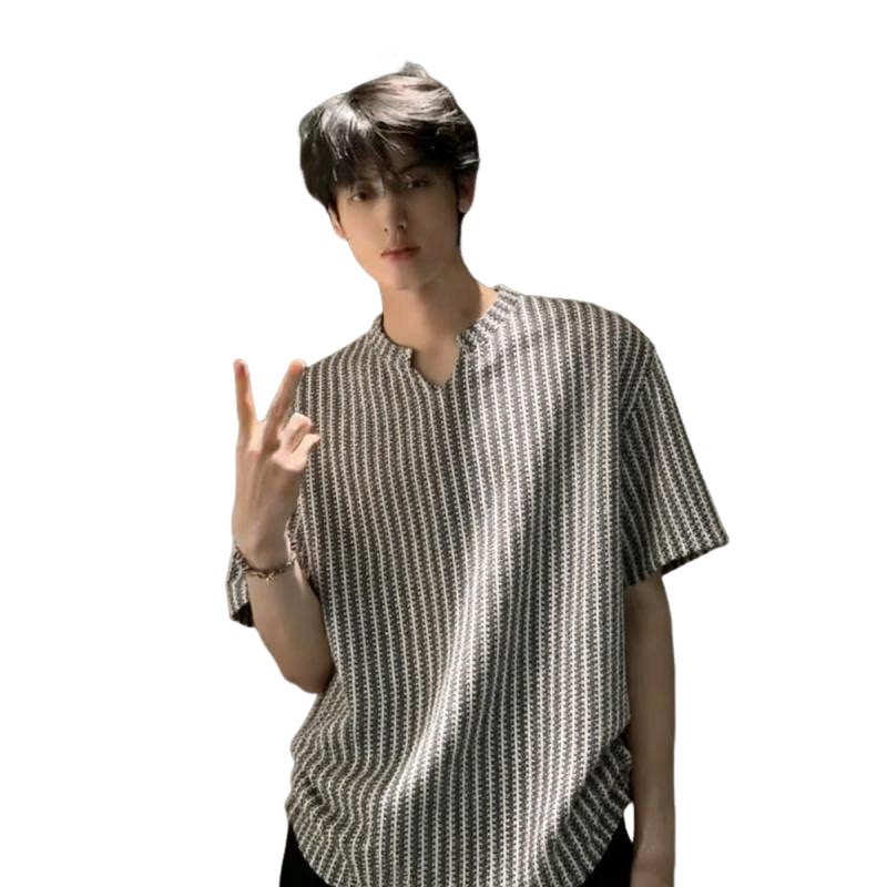 夏短袖t恤男薄款休闲棉麻透气中国风男装polo衫衬衫亚麻大码冰丝