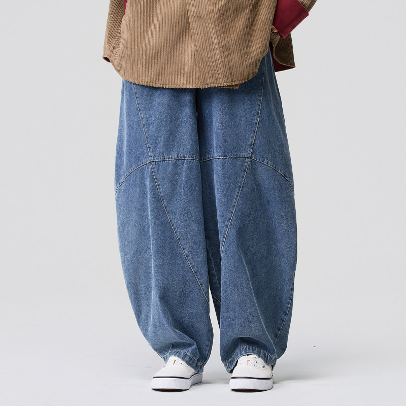 新款日系做旧古风汉服牛仔裤