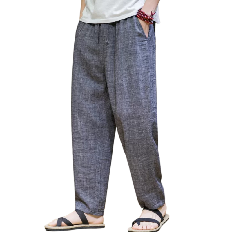 夏季国风棉麻透气男汉服直筒裤