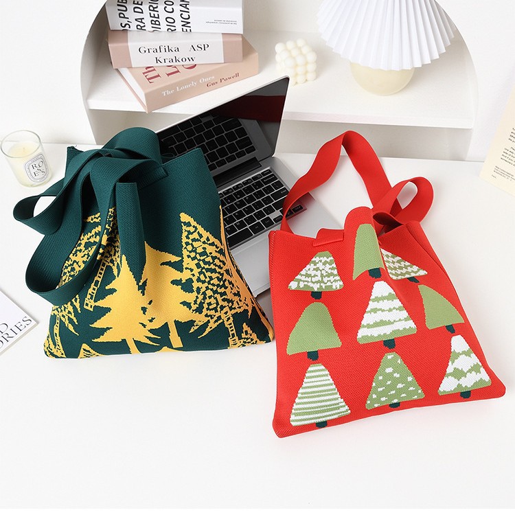 圣诞节平安夜针织礼品袋糖果袋