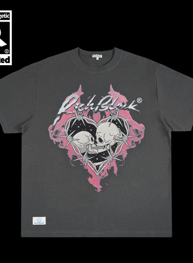 KissMeMore骷髅卡通印花棉质Oversize宽松重磅Tee