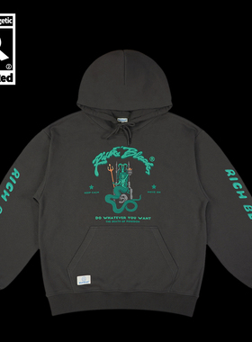 美杜莎寓言主题Oversize宽松连帽加绒卫衣