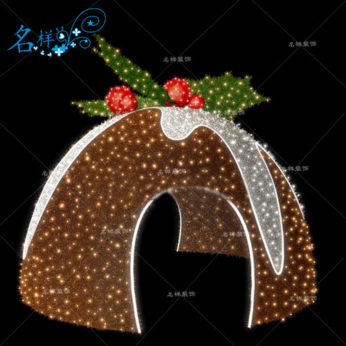 名样美陈圣诞节南瓜圣诞球拱门铁艺发光拉草星星灯商场广场装饰灯