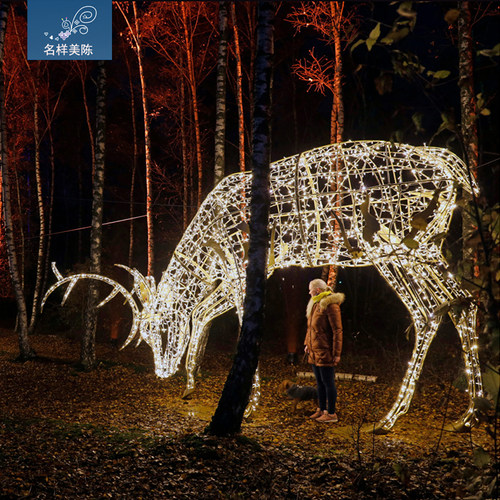名样美陈户外大型圣诞节商场商业广场步行街装饰低头麋鹿圣诞鹿灯