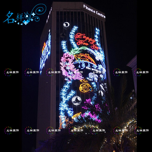 名样美陈海上世界灯光幕墙LED灯饰景观灯饰画夜景灯光亮化灯饰画