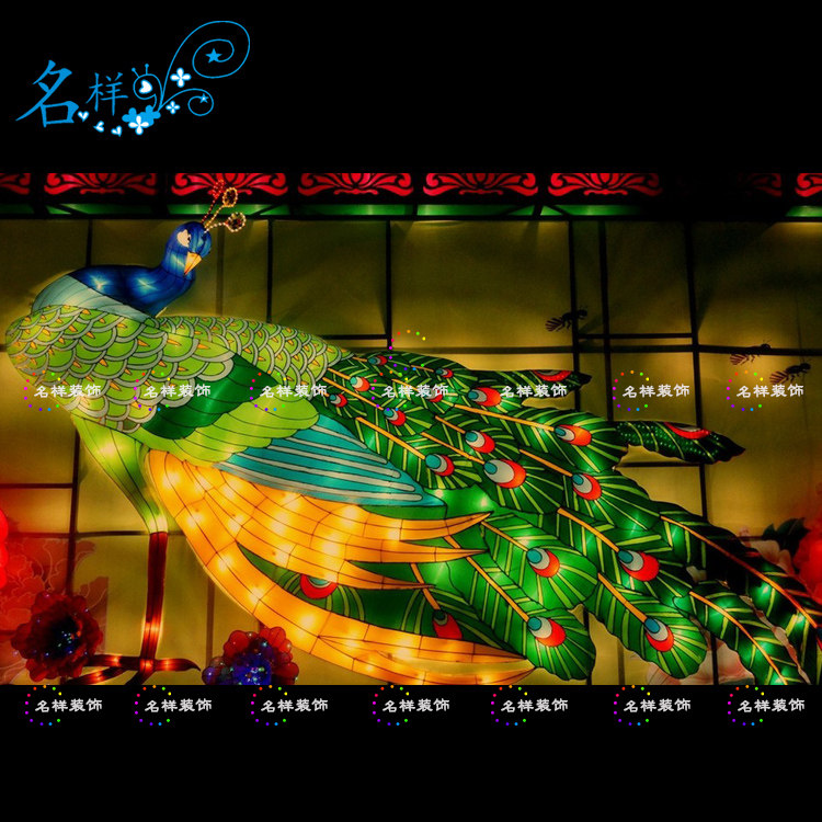 名样猴年彩灯大型孔雀彩灯富丽孔雀花灯春节元宵花灯民俗灯会灯展