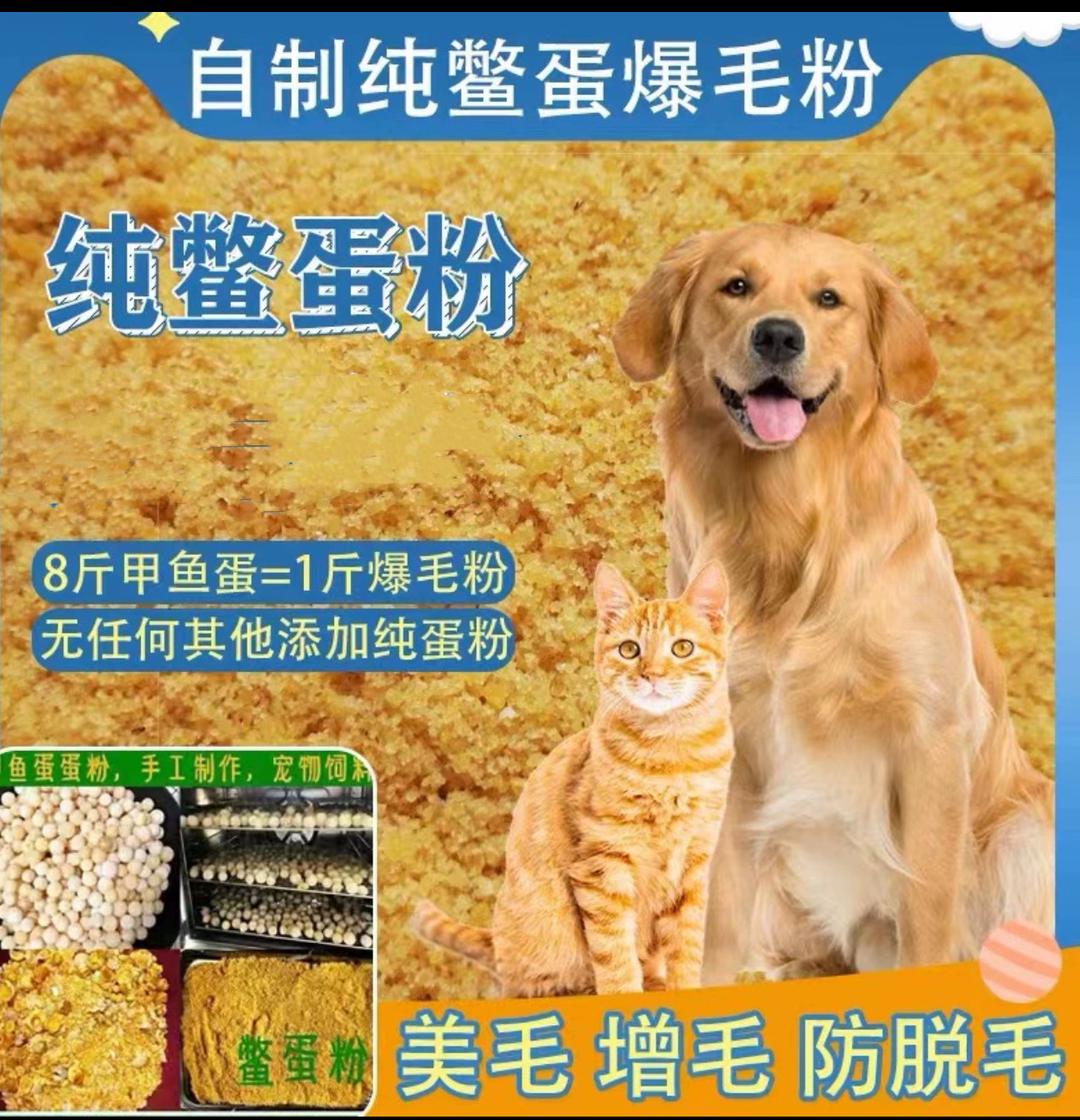 狗狗鳖蛋爆毛粉比熊金毛泰迪美毛粉宠物猫咪增亮毛色卵磷脂蛋黄粉