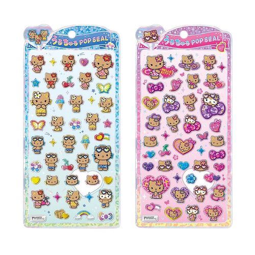 7月定金预售  三丽鸥ULTURUL POP闪片贴纸 HalloKitty花小兔
