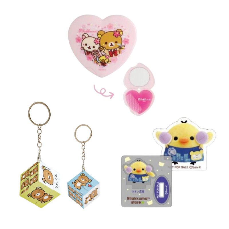 现货包邮 日本Rilakkuma轻松熊 特典 熊妹镜子 立牌 迷你魔法