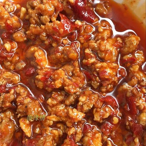 香辣猪肉早点帽子米线饵丝肉末酱