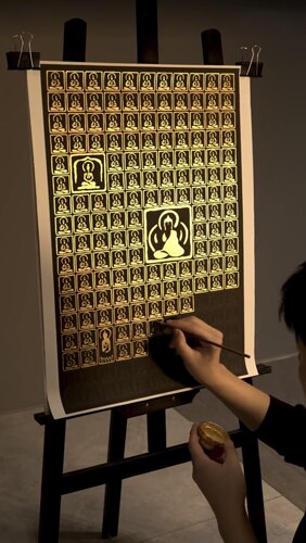 零基础千百佛图diy描金临摹画