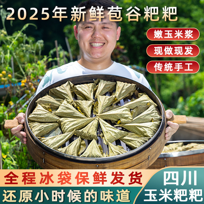 四川特产桐子叶包谷粑粑新鲜玉米粑粑农家传统手工艺营养早餐粗粮