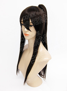 東方Project 博丽灵梦 黑色 60cm+ 虎口马尾 cosplay造型假发