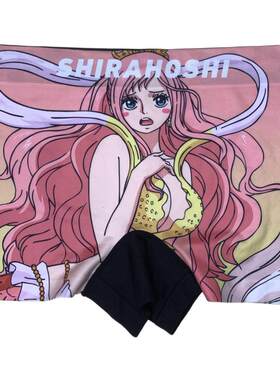 HIPSHOP海贼王内裤人鱼公主白星和之国花魁小紫印花平角短裤潮牌