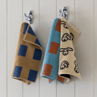 卡通INS风纯棉方巾34 34CM加厚60克方巾宝宝擦手巾柔软吸水小毛巾