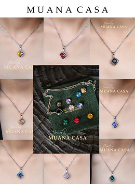 LAMUANA原创项链单钻镀银锁骨链