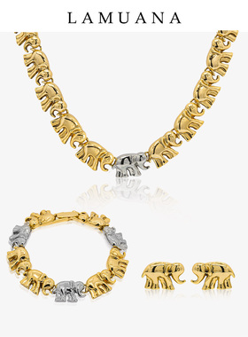 LAMUANA吉象如意小象系列复古项链新款象群颈链小众设计高级感女