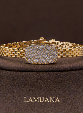 LAMUANA满钻表带手链法式复古ins简约时尚百搭礼物97738