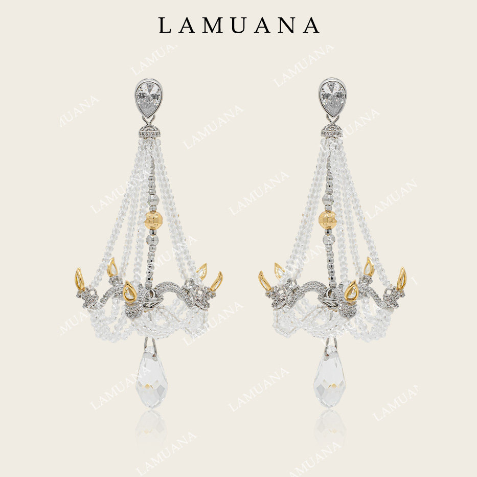 LAMUANA 灵晶古堡吊灯小众设计感复古长款耳饰夸张礼服耳环73046,饰品/流行首饰/时尚饰品新,耳环,淘宝优惠券,粉丝福利购,淘宝优惠卷