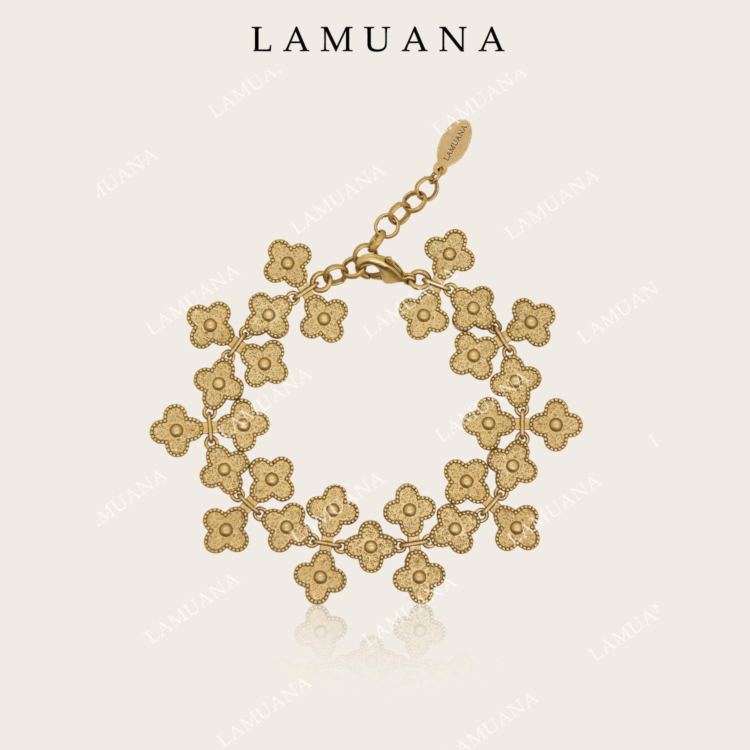 LAMUANA宫廷四叶花蕾丝手链小众设计感复古手环手链腕饰81126